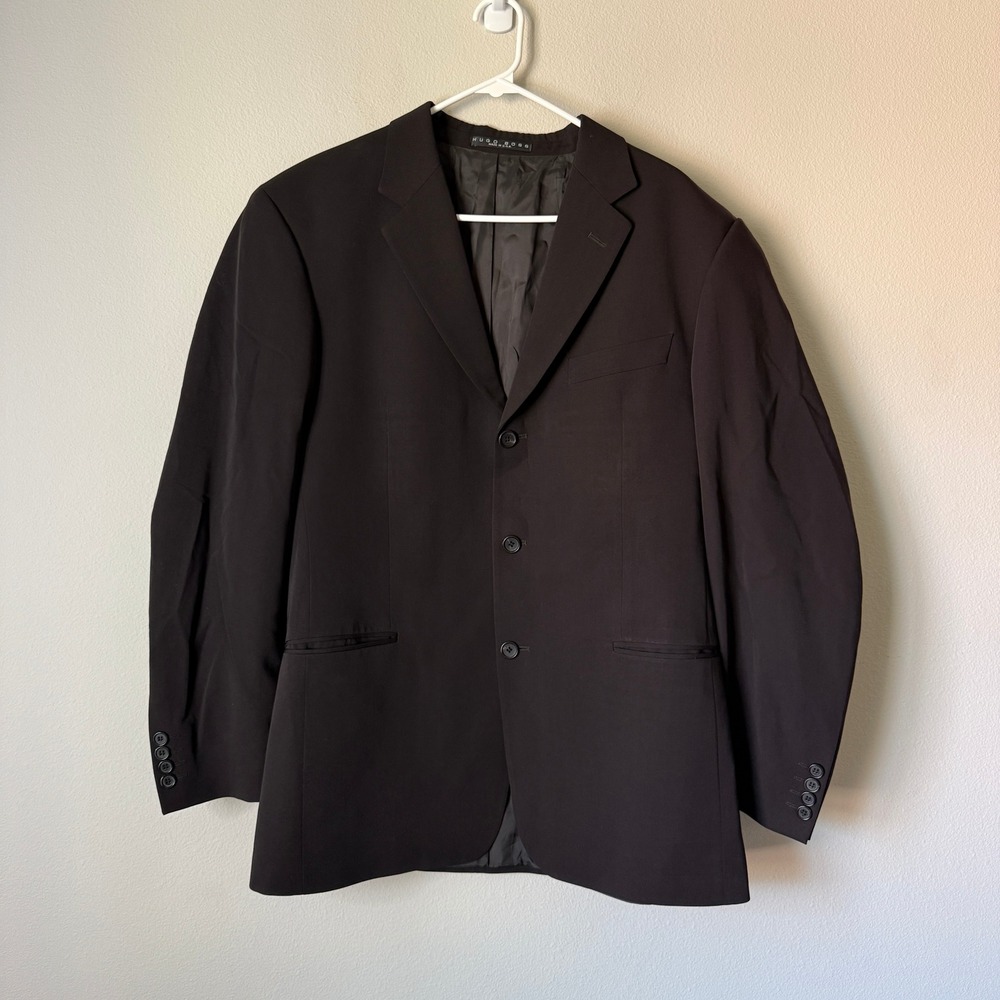 Hugo Boss‎ Einstein Sigma US Black Virgin Wool 3 Button Blazer Sport Coat 42R